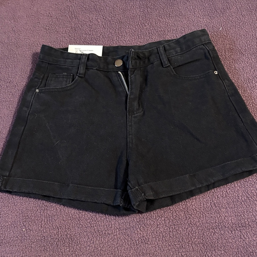 Black Denim Shorts
